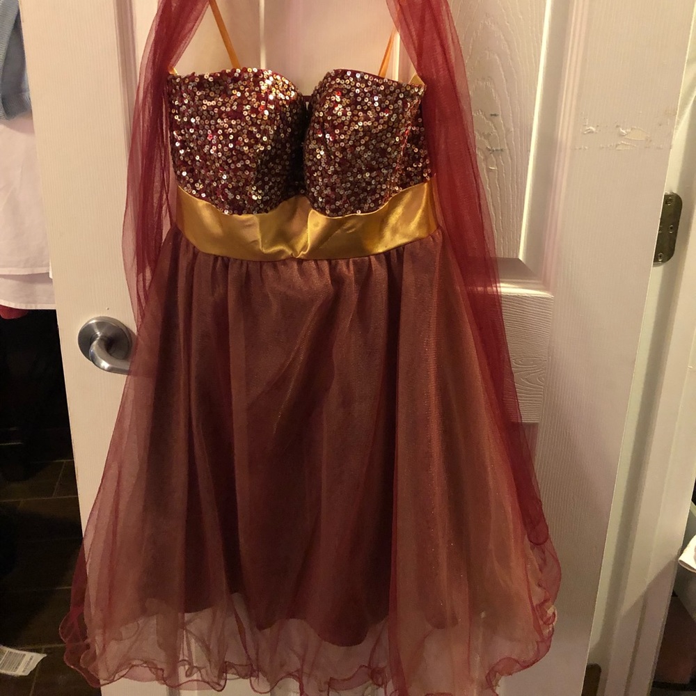 Gold & Magenta “Cinderella” Brand Dress NTW